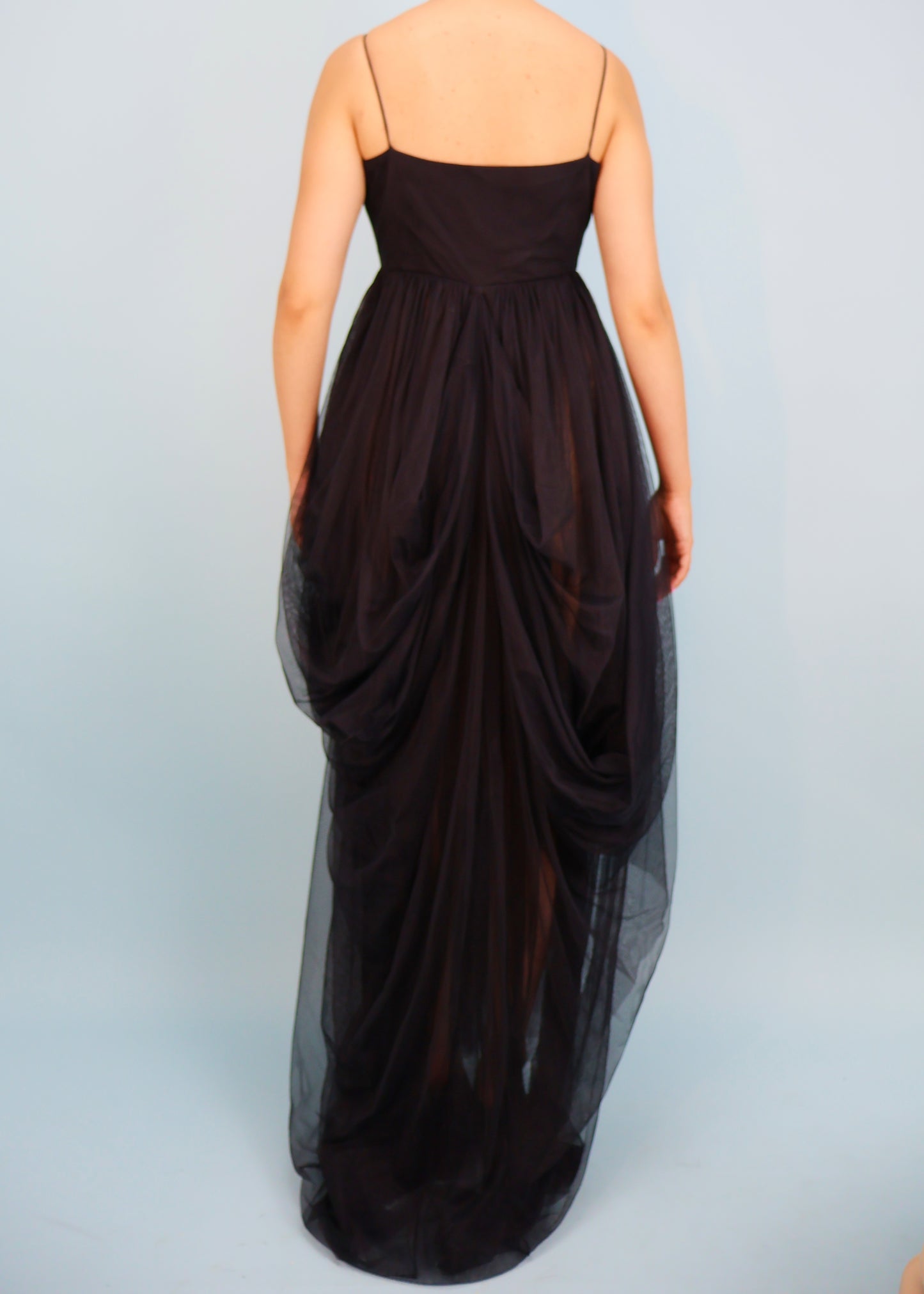 Dolce & Gabbana Spring 1994 Black Draped Tulle Gown