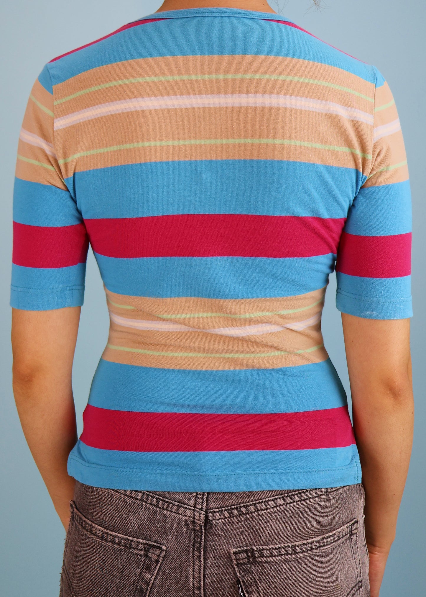 Vivienne Westwood Spring 1994 Striped Orb Embroidered T Shirt