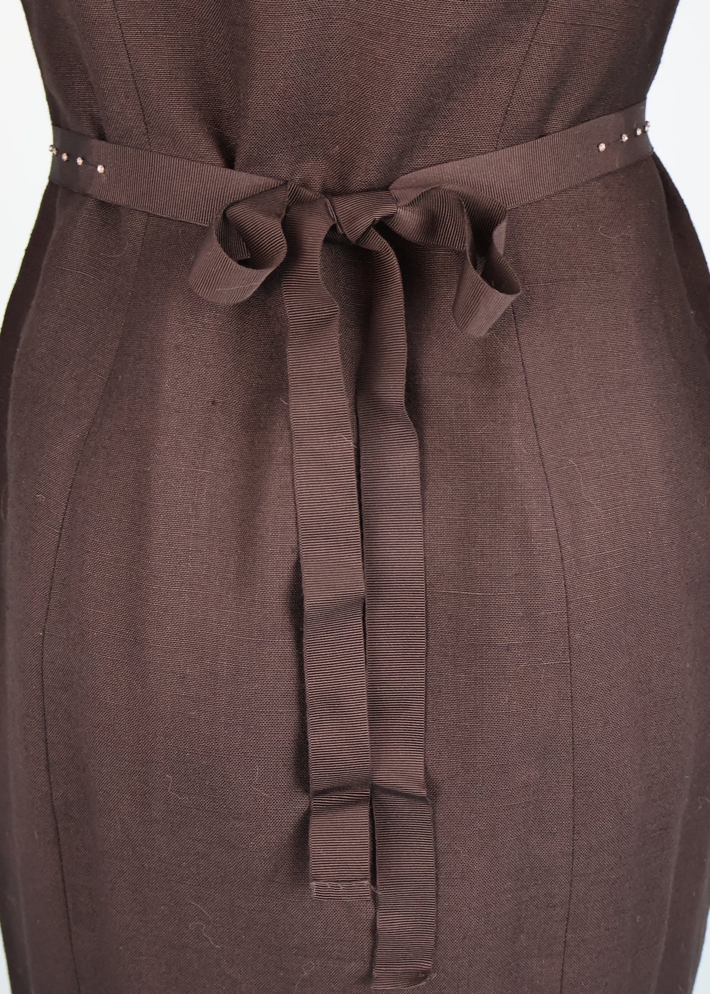 Chloé Fall 2004 Runway Black Rhinestone Bow Ribbon Belt