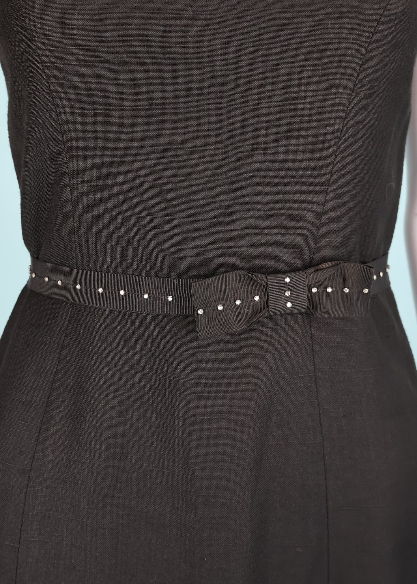 Chloé Fall 2004 Runway Black Rhinestone Bow Ribbon Belt