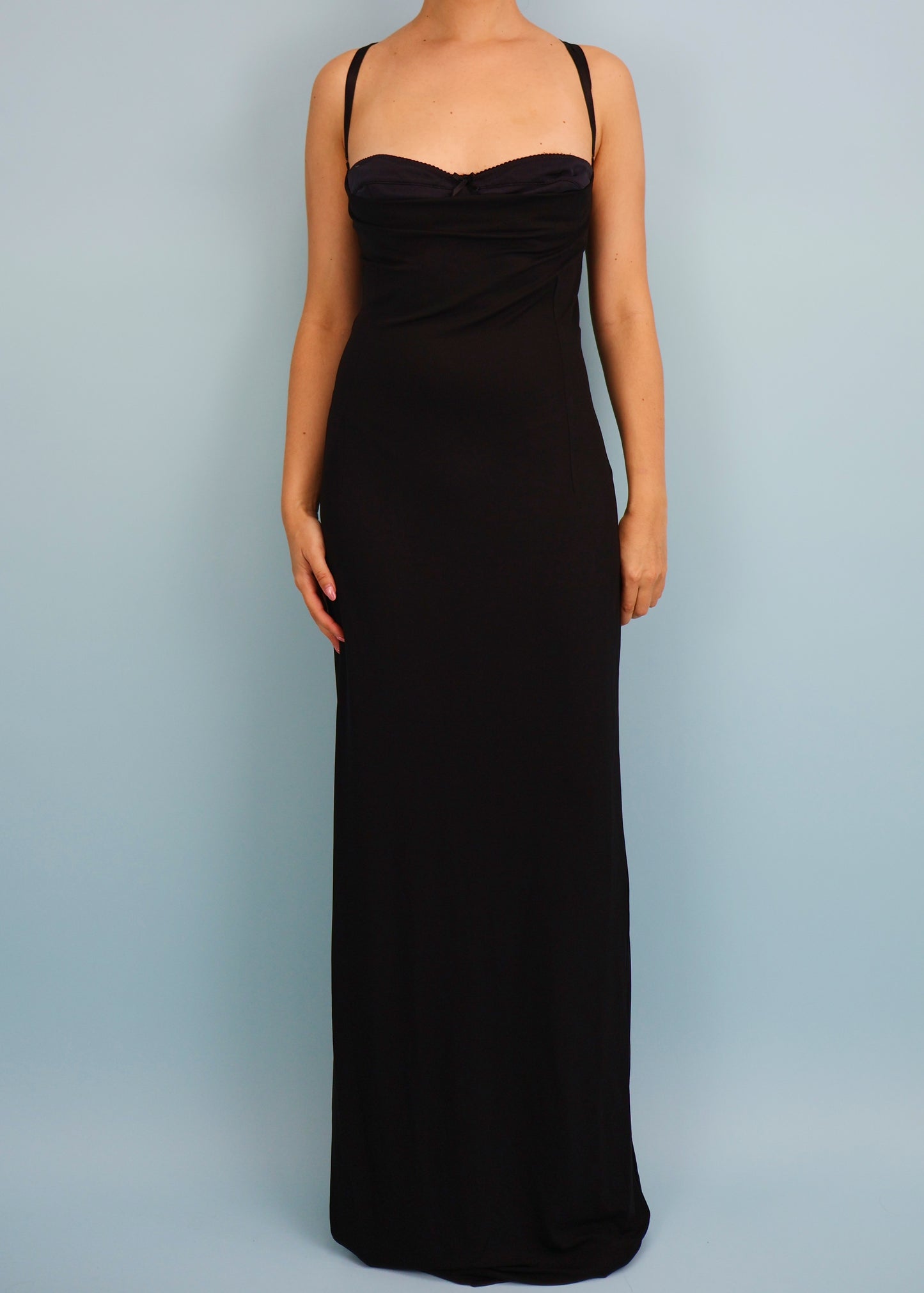 Dolce & Gabbana Black Built in Bra Maxi Dress