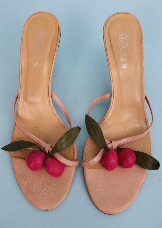 Alexander McQueen Spring 2003 Leather Cherry Charm Heels