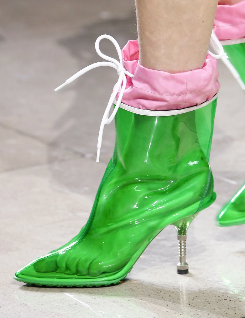 Miu Miu Fall 2014 Blue Patent Heeled Rain Boots