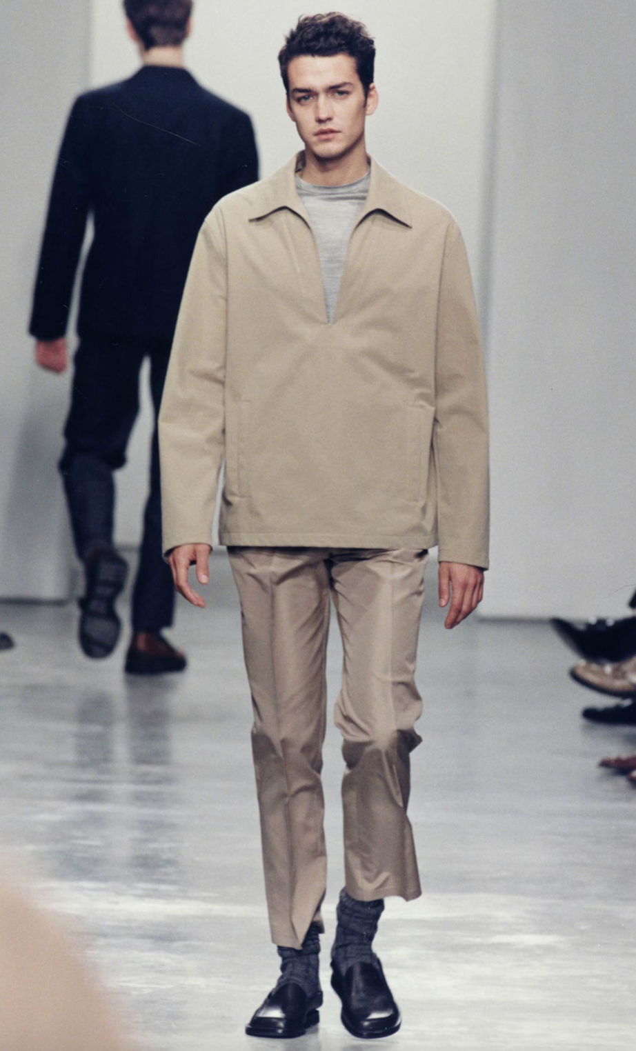 *Menswear* Prada Spring 1998 Runway Beige Pullover