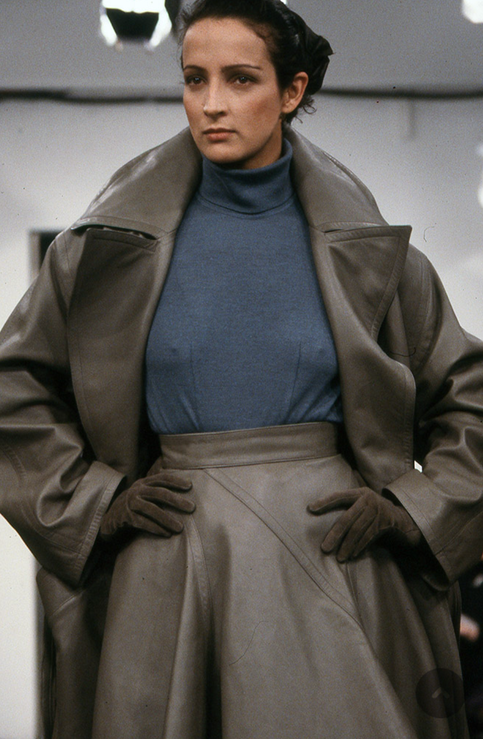 Azzedine Alaïa Fall 1987 Brown High Neck Bodysuit