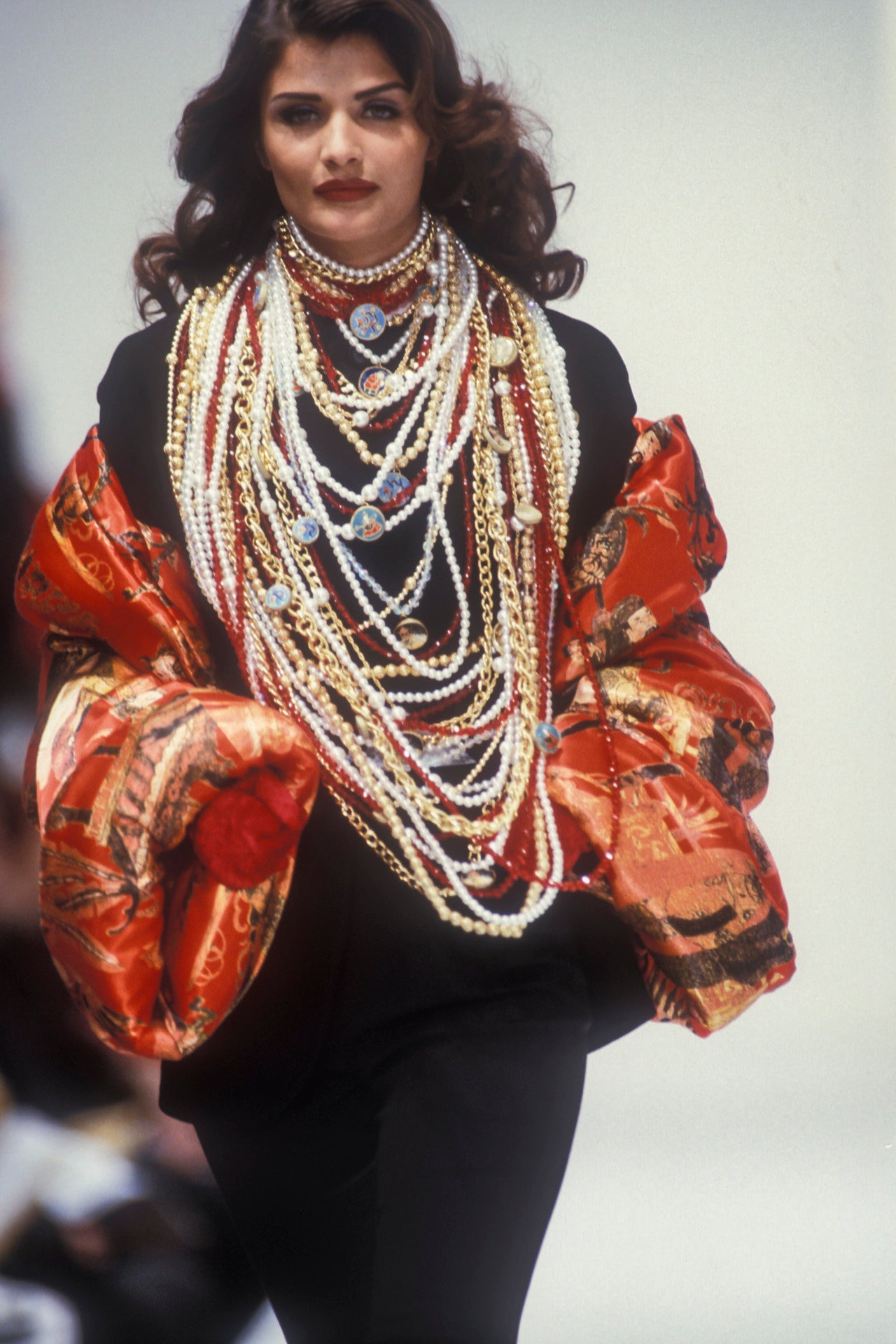 Dolce & Gabbana Fall 1992 Red Printed Corset Top