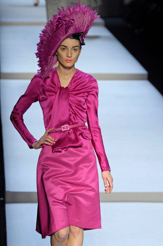Dior Fall 2007 Fuchsia Pink Silk Draped Dress