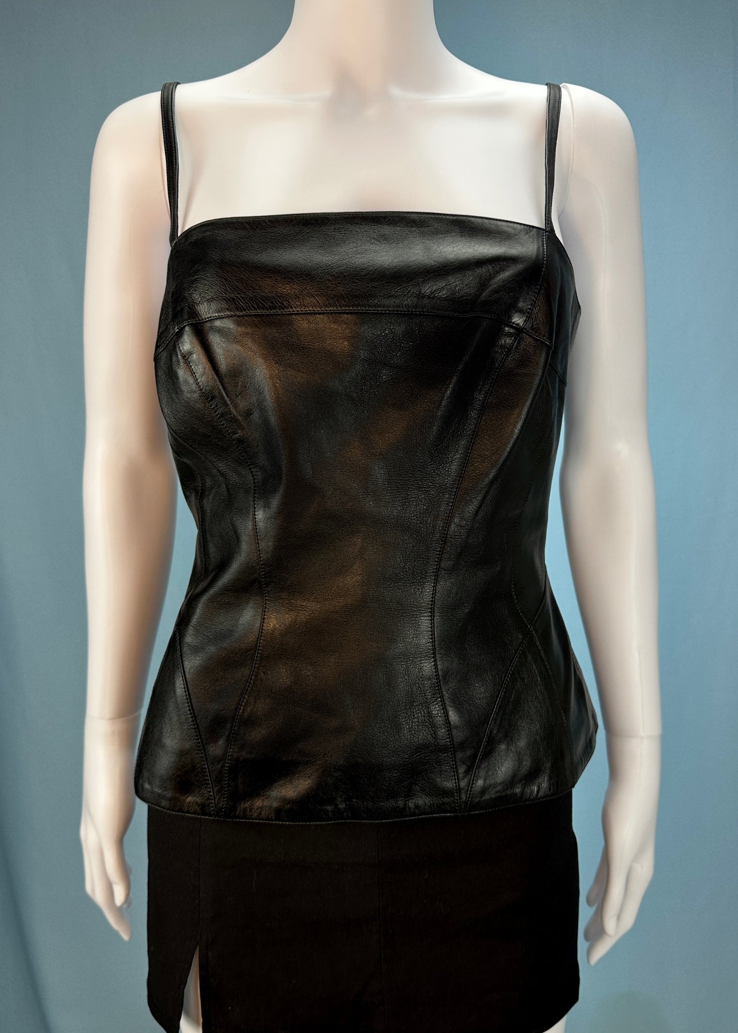 Thierry Mugler 1999 Black Leather Top