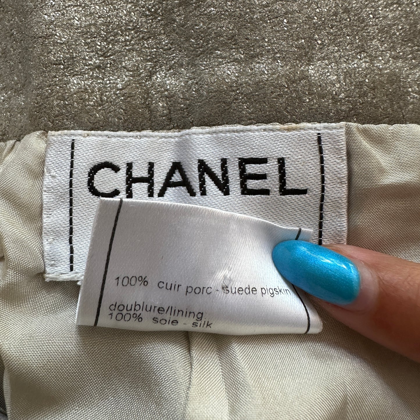 Chanel Fall 1999 Runway Metallic Silver Leather Flared Pants