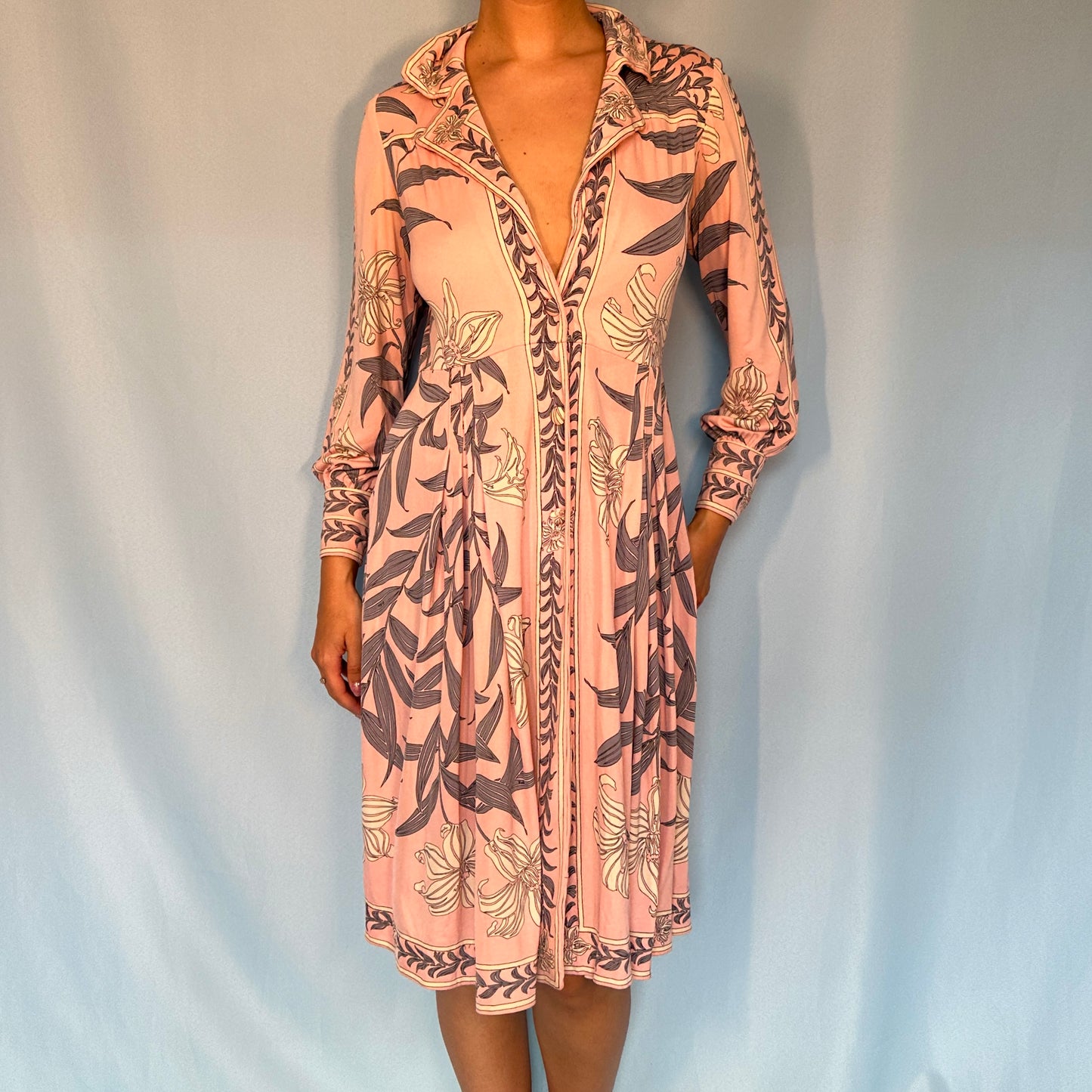 Emilio Pucci 1960’s Silk Jersey Pink Pattern Dress