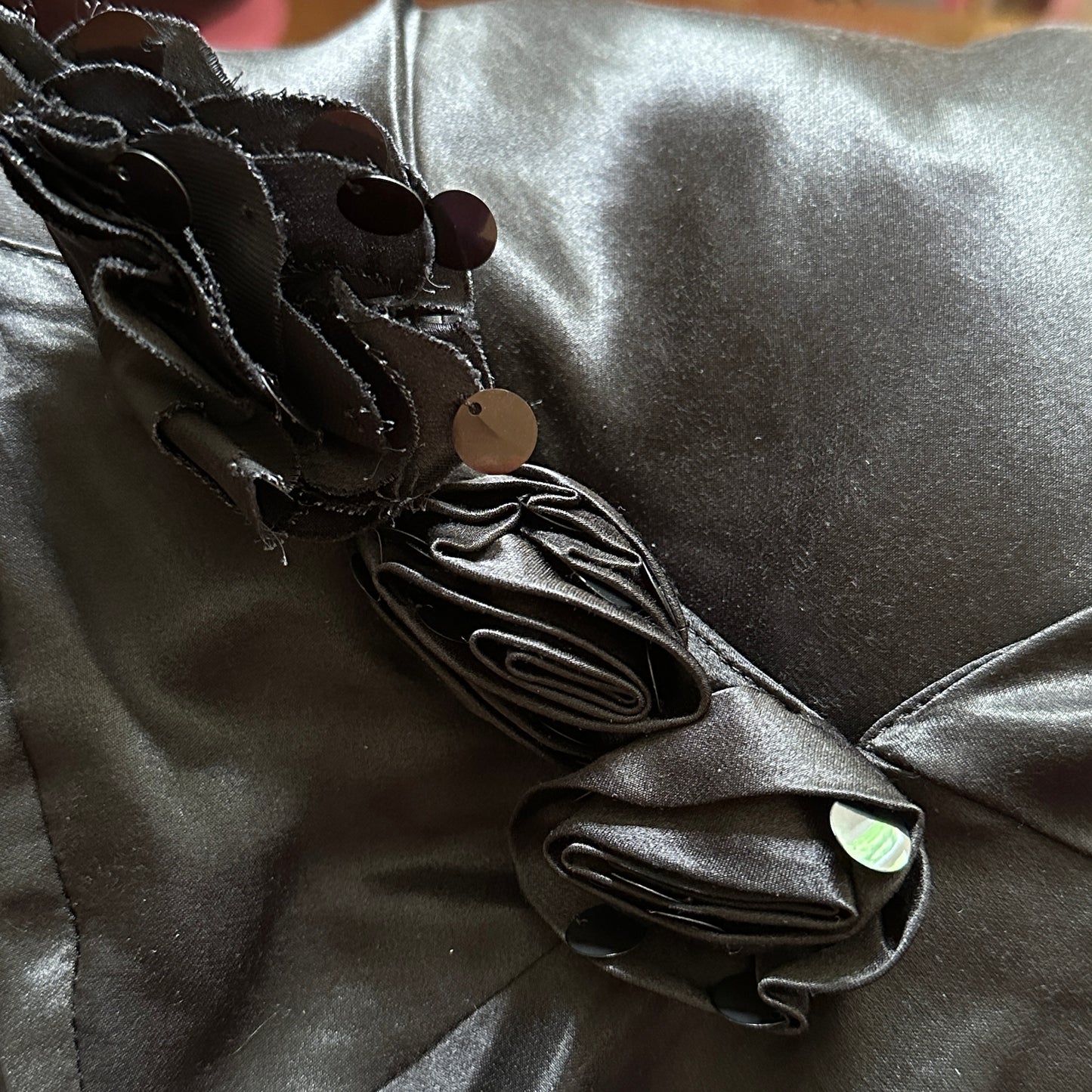 Blumarine Blugirl Black Satin Corsage Dress