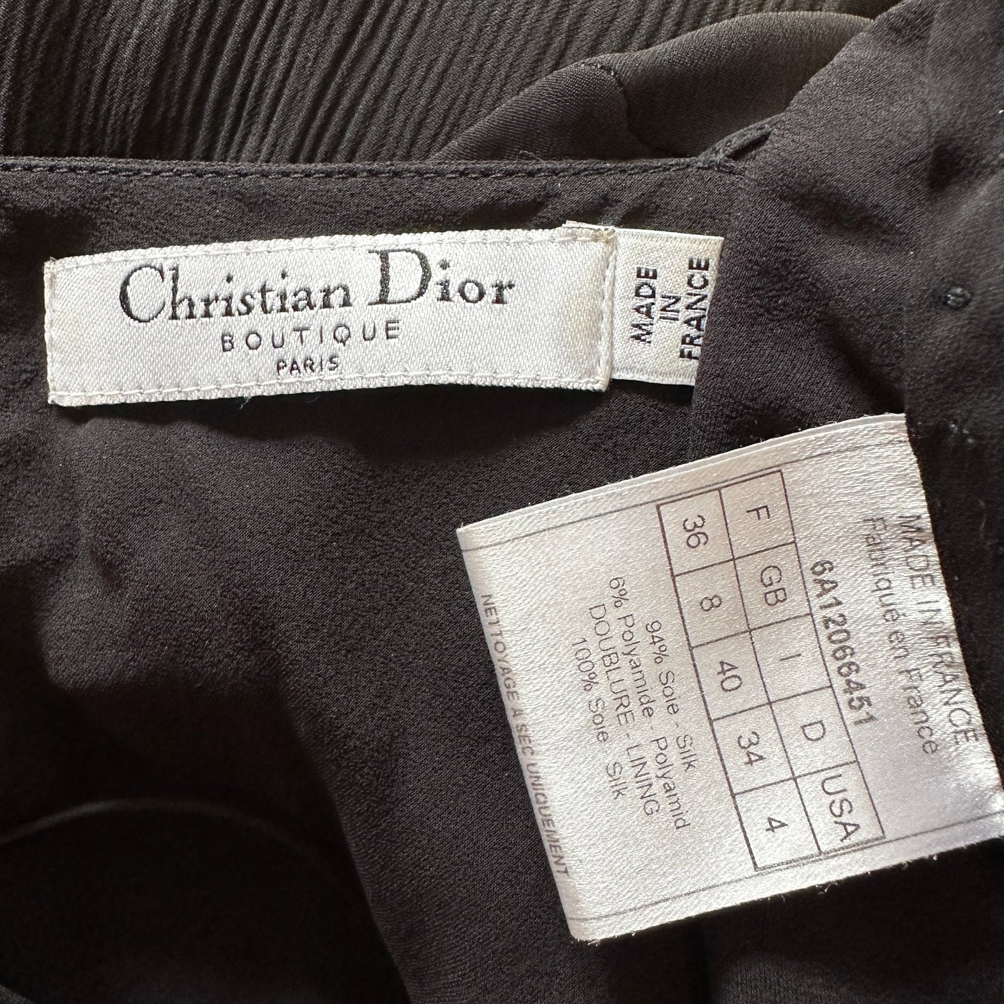 Dior Fall 2006 Black Silk Chiffon Ruffle Dress