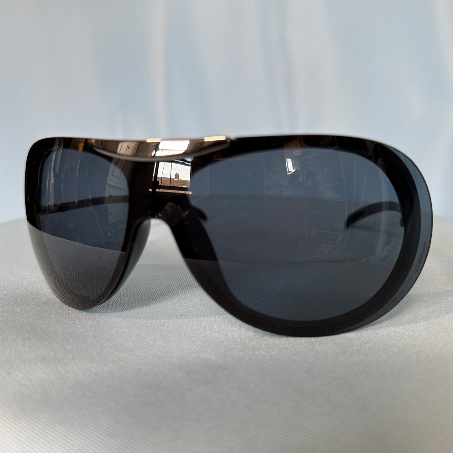 Chanel Fall 2001 Black Shield Sunglasses 6006