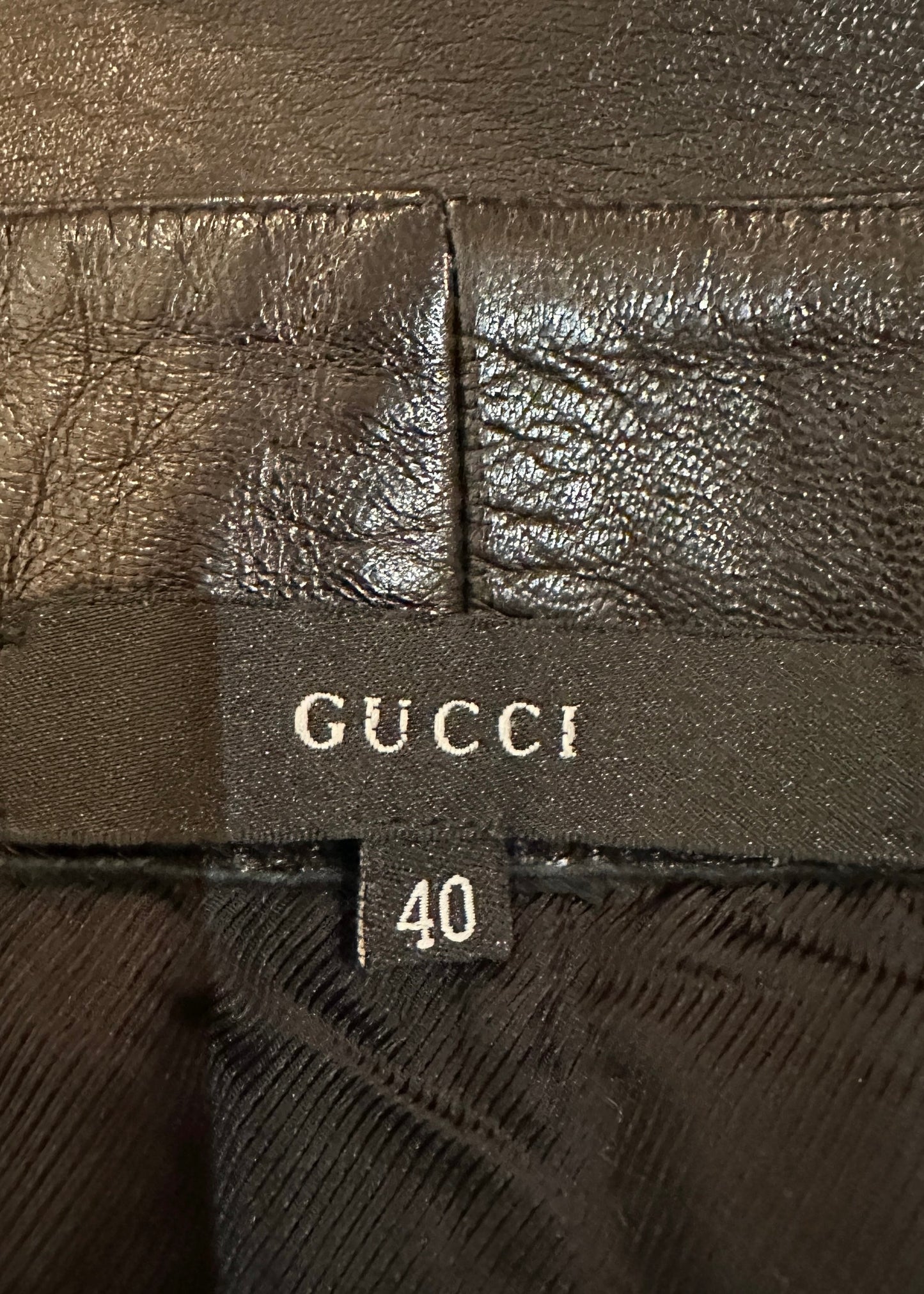 Gucci Fall 1998 Leather Buckle Detail Skirt