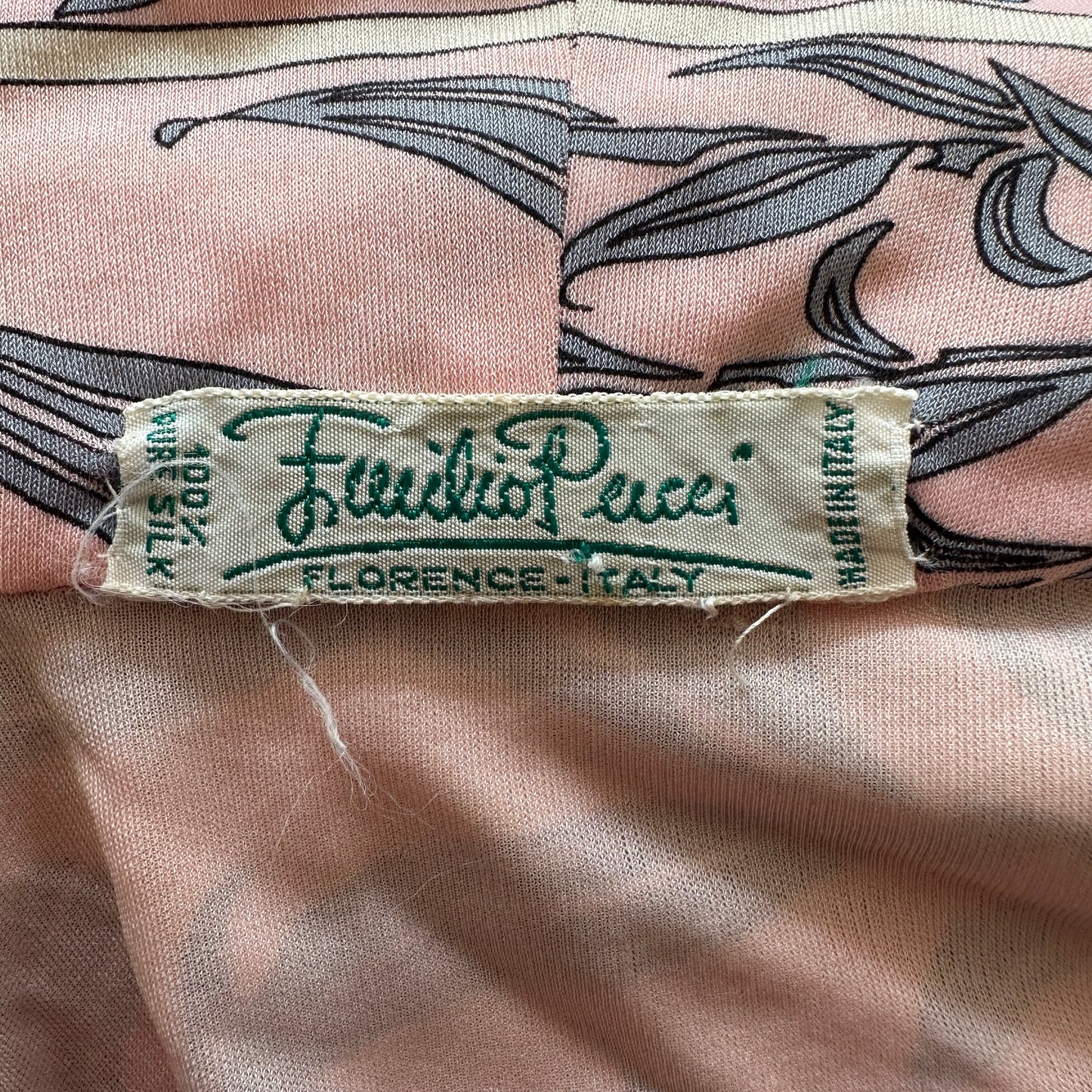 Emilio Pucci 1960’s Silk Jersey Pink Pattern Dress