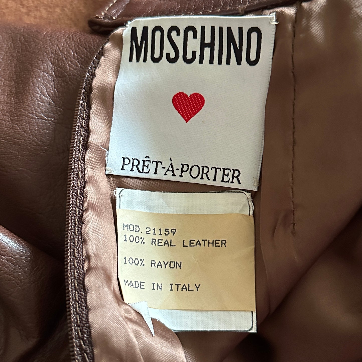 Moschino 1980’s Leather Key & Lock Skirt