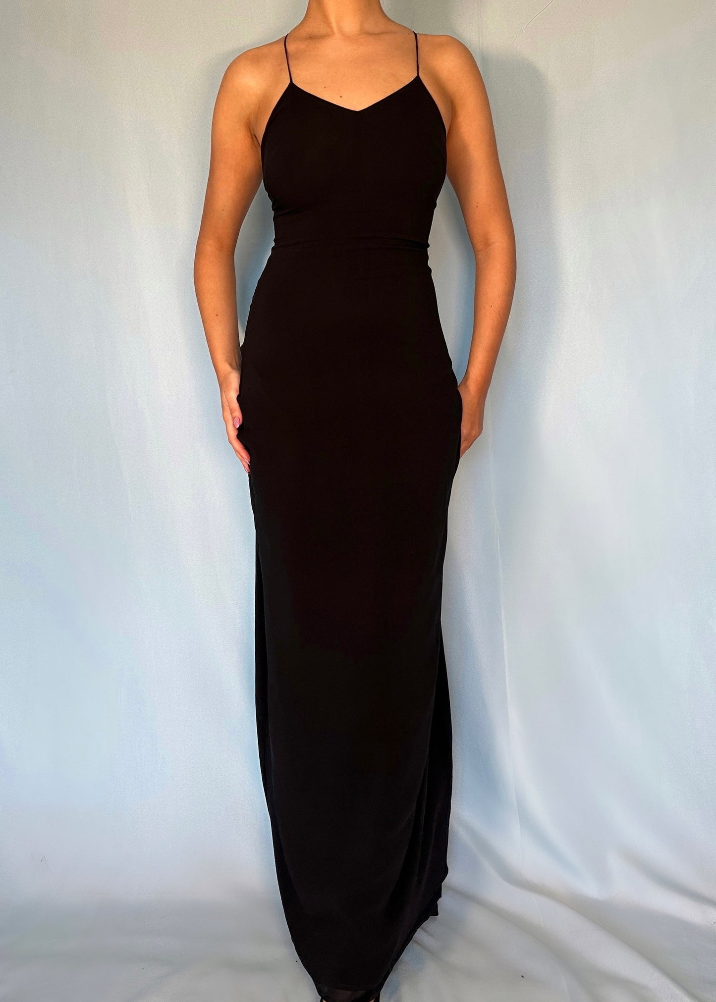 Dries Van Noten Spring 1999 Runway Black Silk Bustle Dress