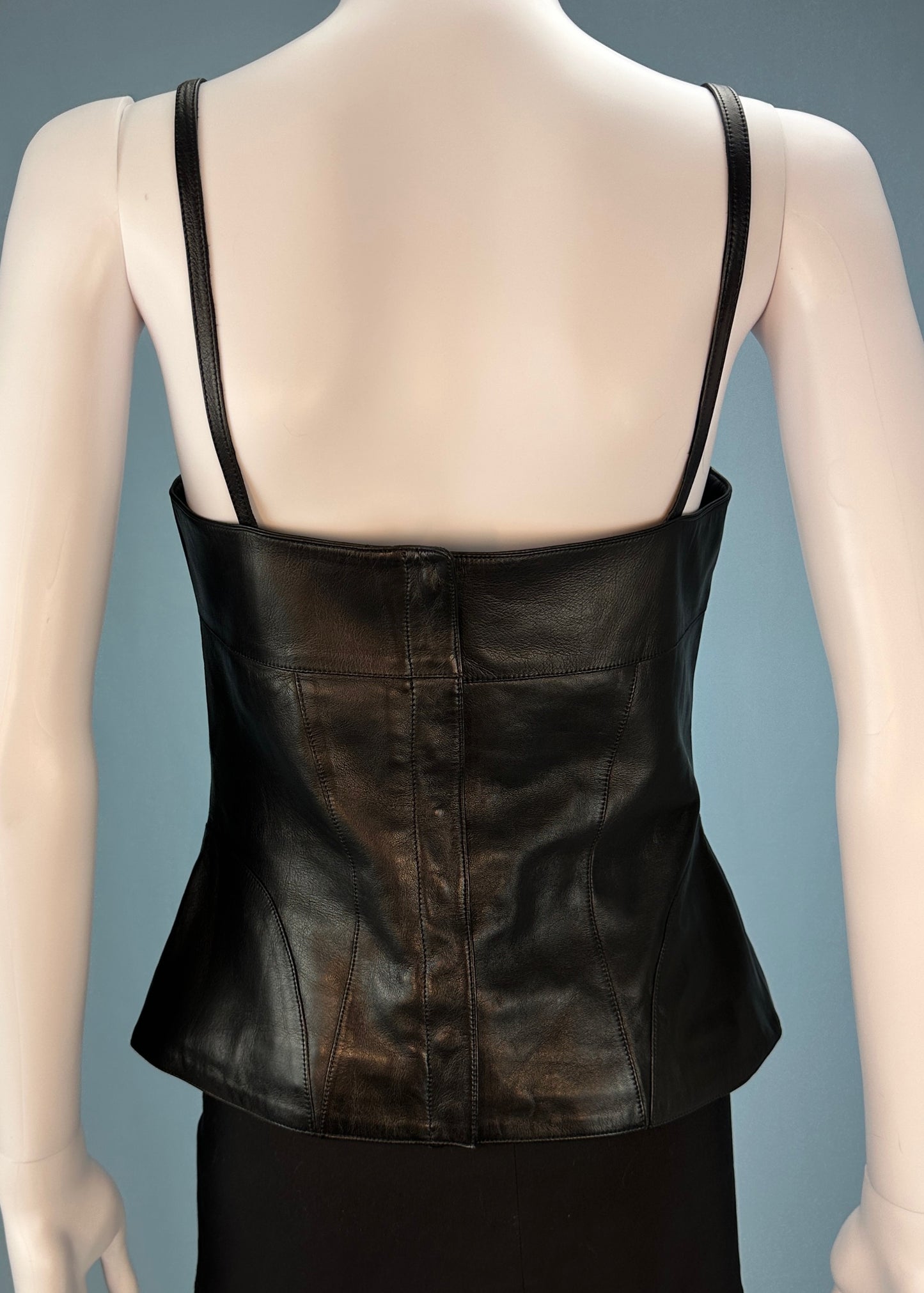 Thierry Mugler 1999 Black Leather Top