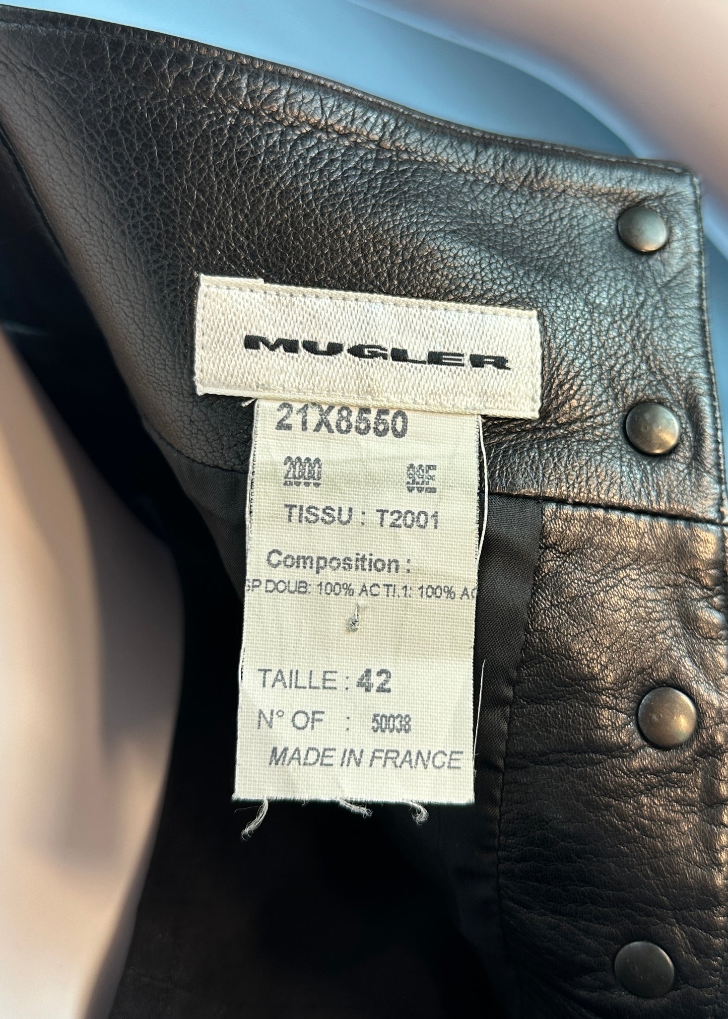 Thierry Mugler 1999 Black Leather Top