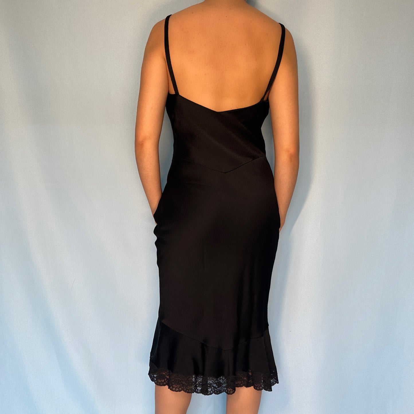 Dior Spring 1999 Black Lace Hem Dress