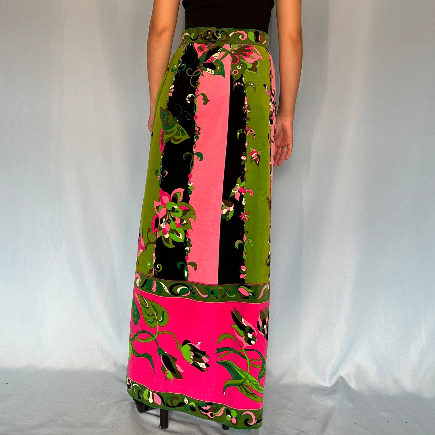 Emilio Pucci 1968 Pattern Velvet Maxi Skirt