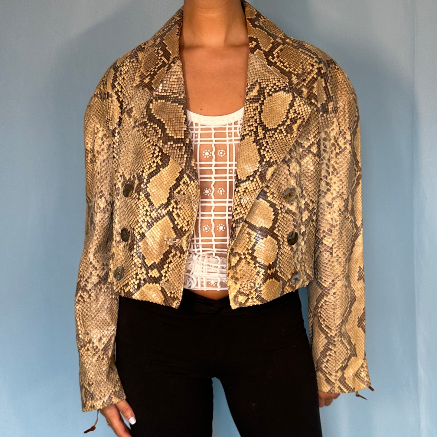 Martine Sitbon Spring 1990 Runway Python Leather Jacket