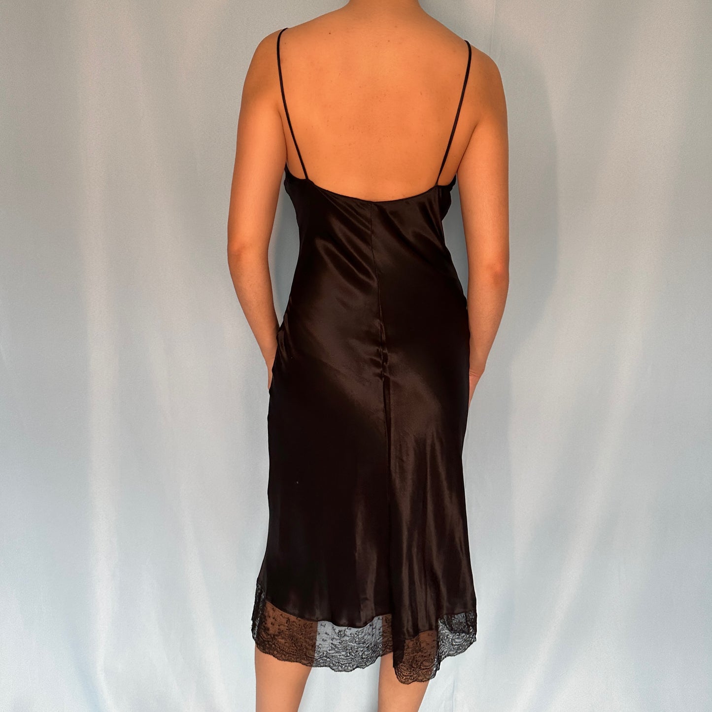 Blumarine Blugirl Black Satin Corsage Dress