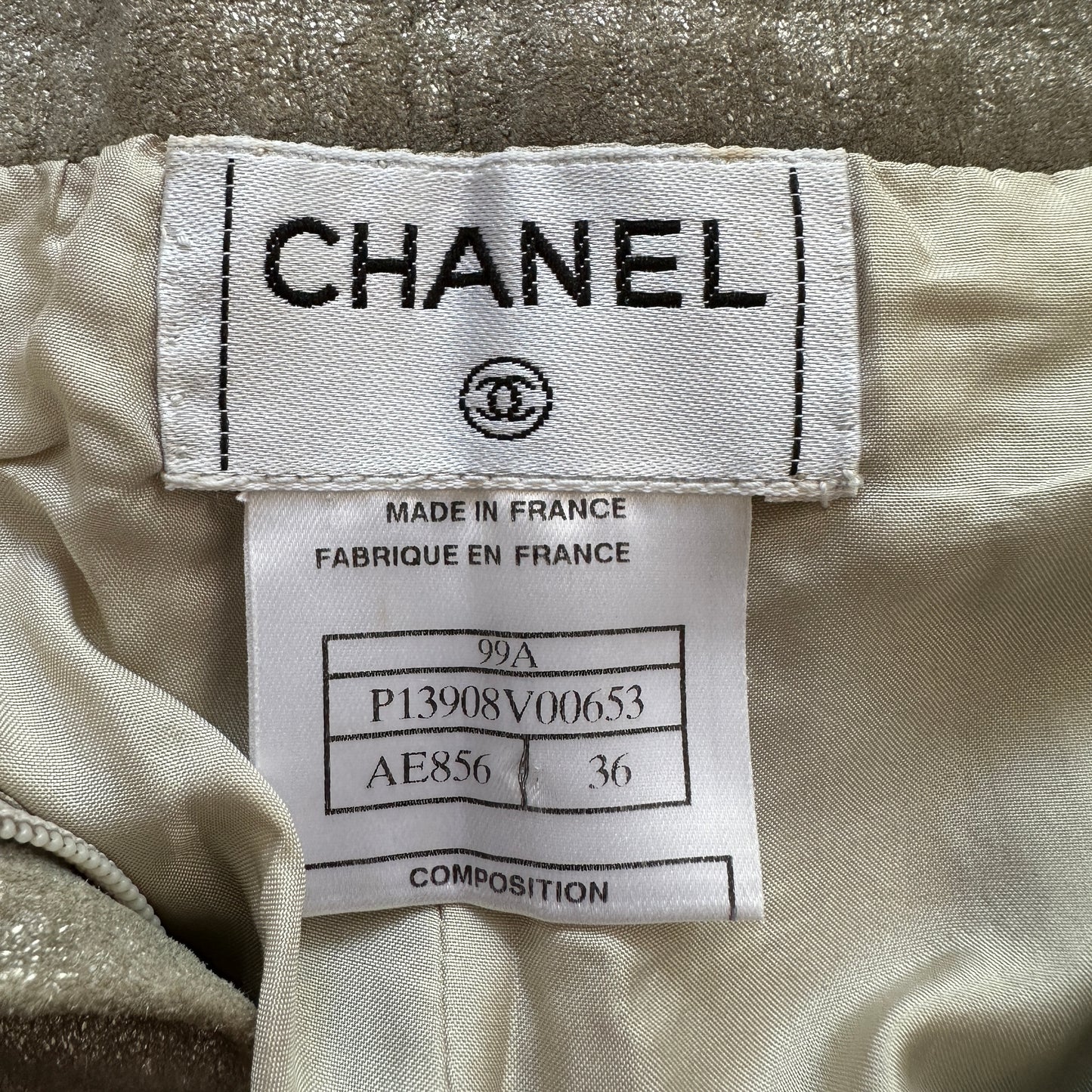 Chanel Fall 1999 Runway Metallic Silver Leather Flared Pants