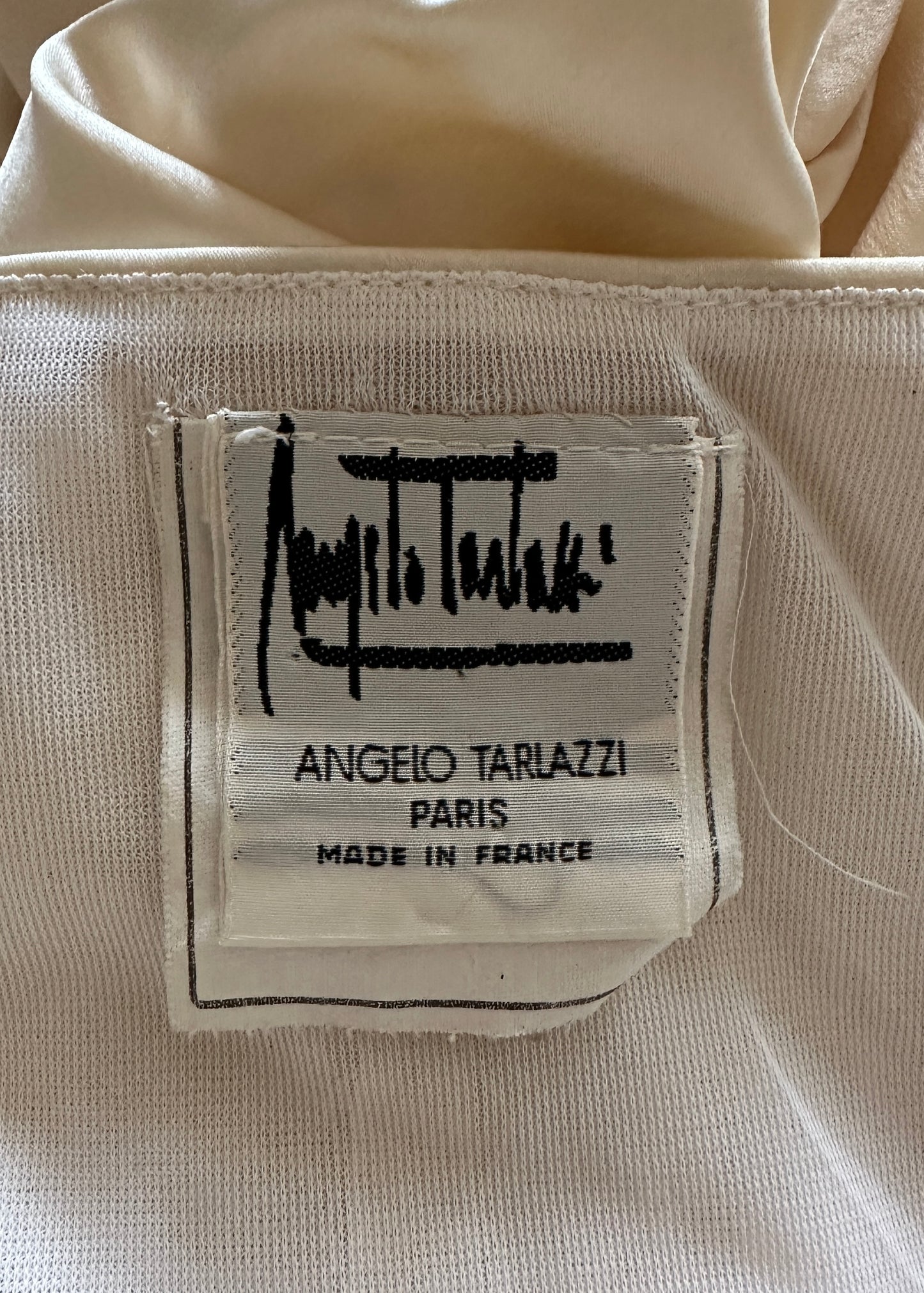 Angelo Tarlazzi Fall 1990 Runway Crystal Bust Halter Silk Dress