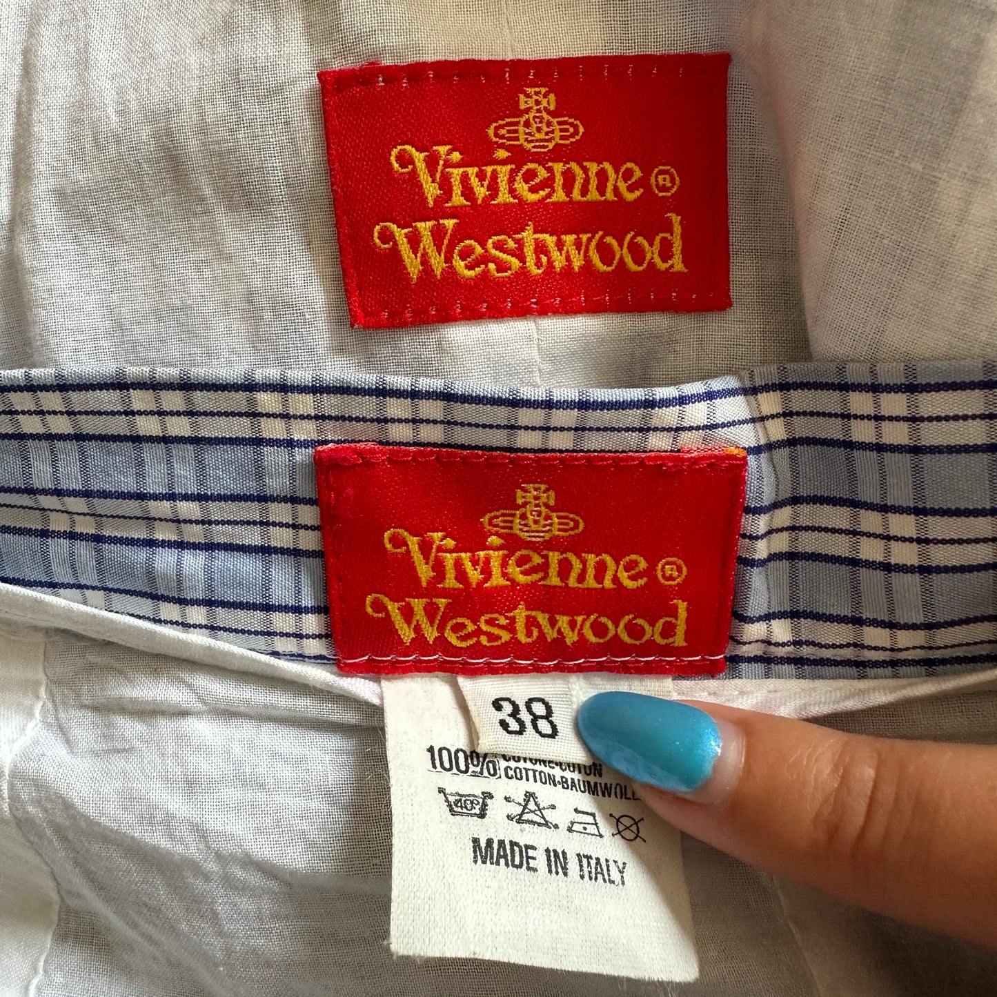 Vivienne Westwood Spring 1994 “Cafe Society” Checked Bustle Skirt & Waistcoat Set