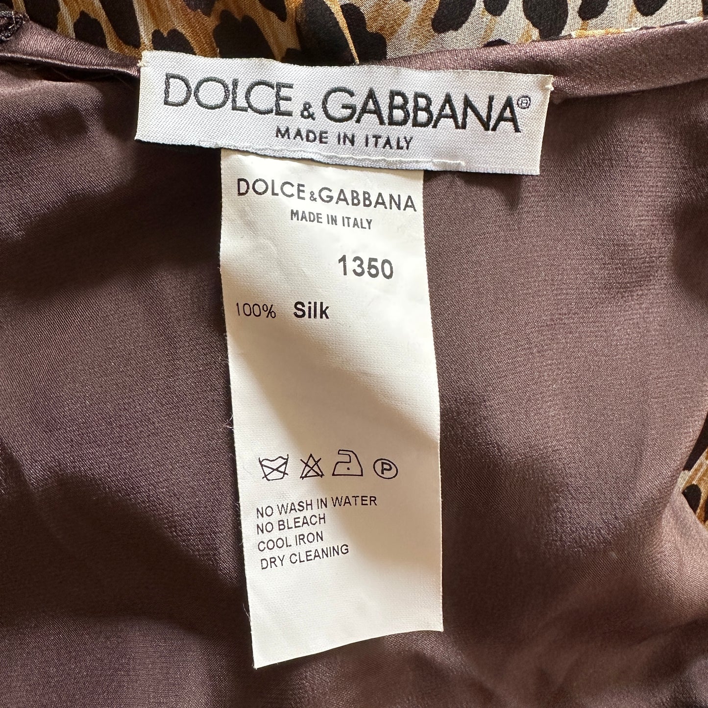 Dolce & Gabbana Spring 1996 Leopard Print Silk Chiffon Dress