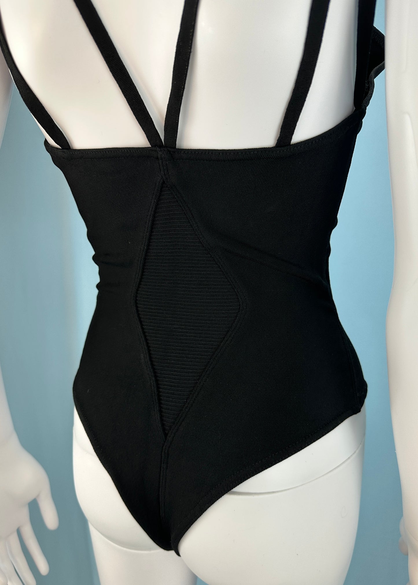 Azzedine Alaia Spring 1990 Black Strappy Bodysuit
