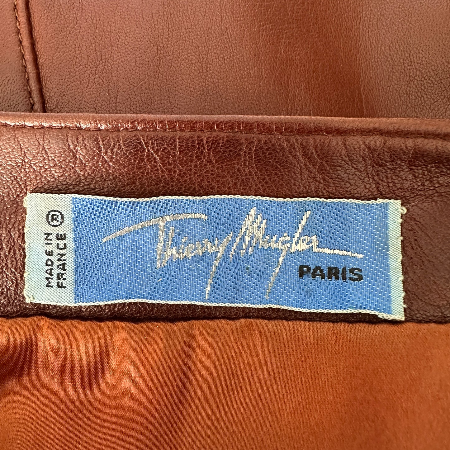 Thierry Mugler Fall 1999 Brown Leather Contour Dress