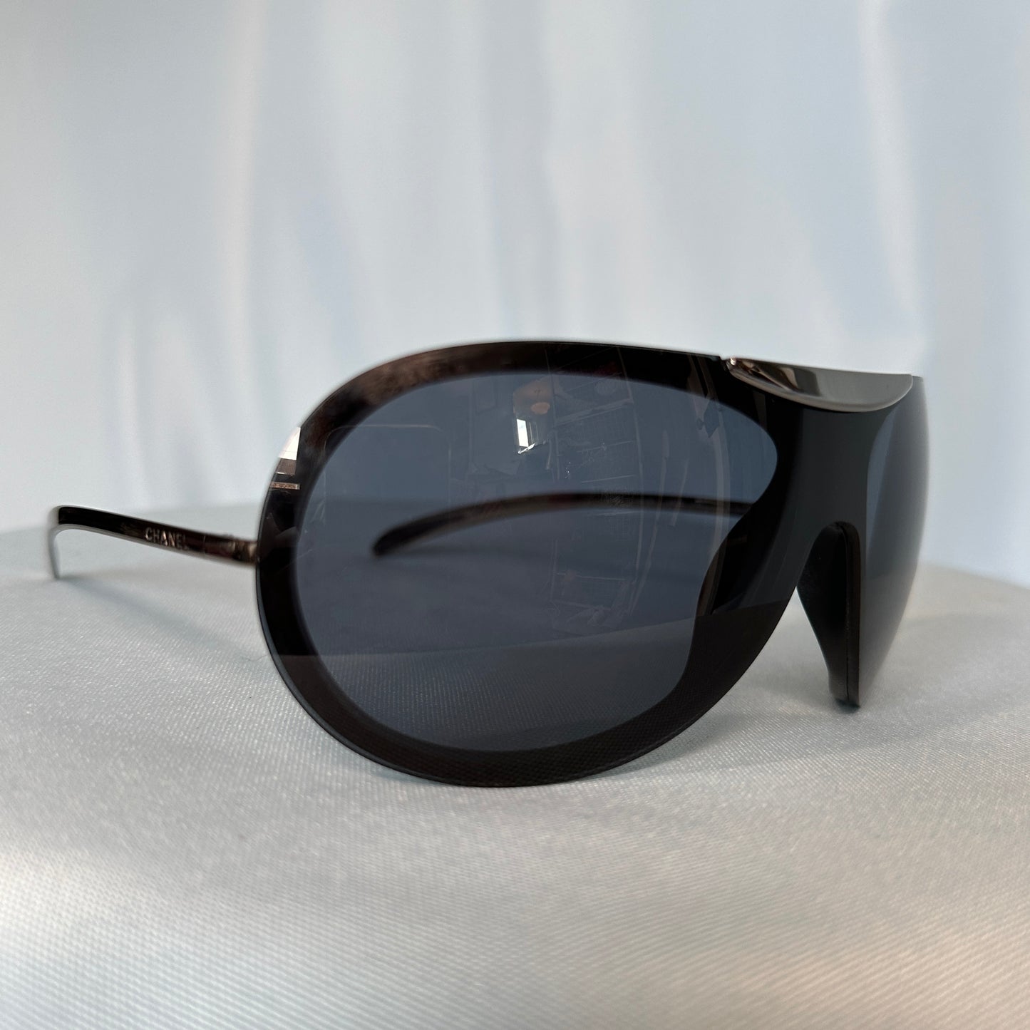 Chanel Fall 2001 Black Shield Sunglasses 6006