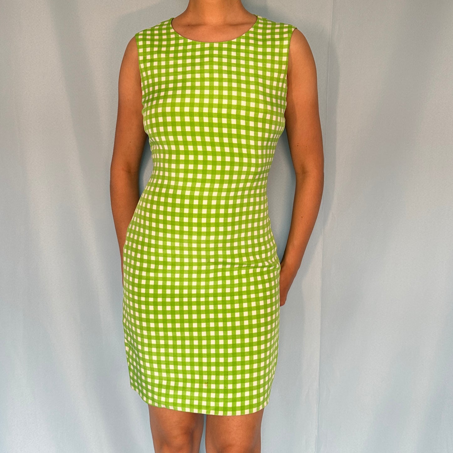 Versace 1995 Green Gingham Dress