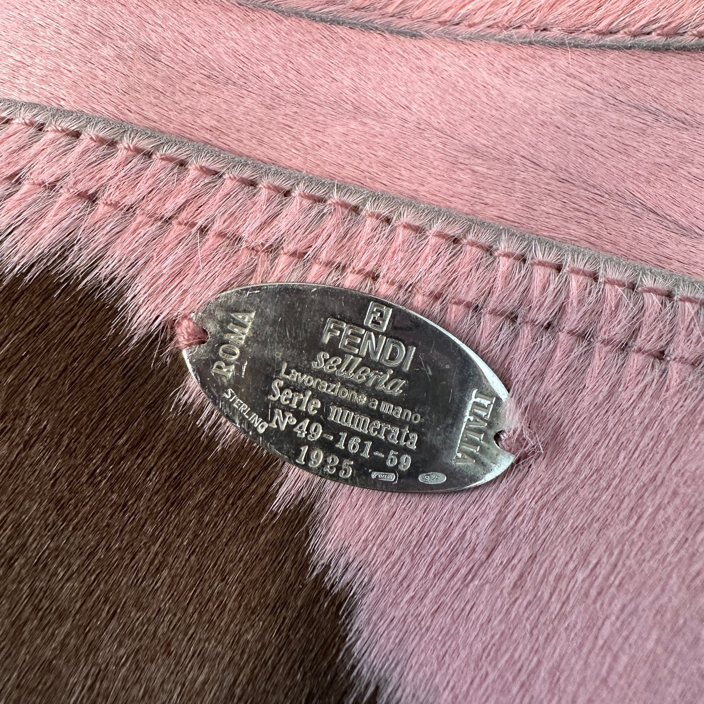 Fendi Fall 1999 Pink Ponyhair Cow Print High Waisted Trousers Pants