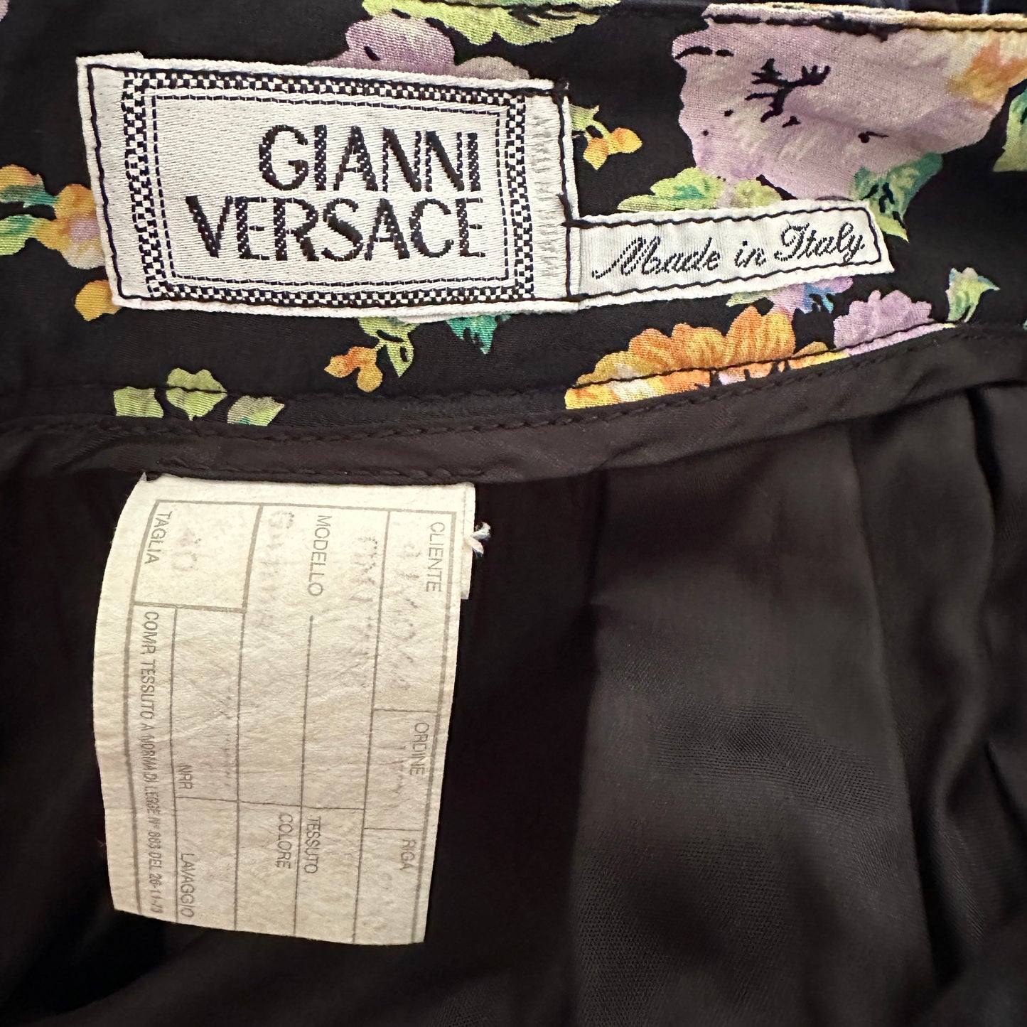 Versace Spring 1993 Silk Floral Layered Skirt