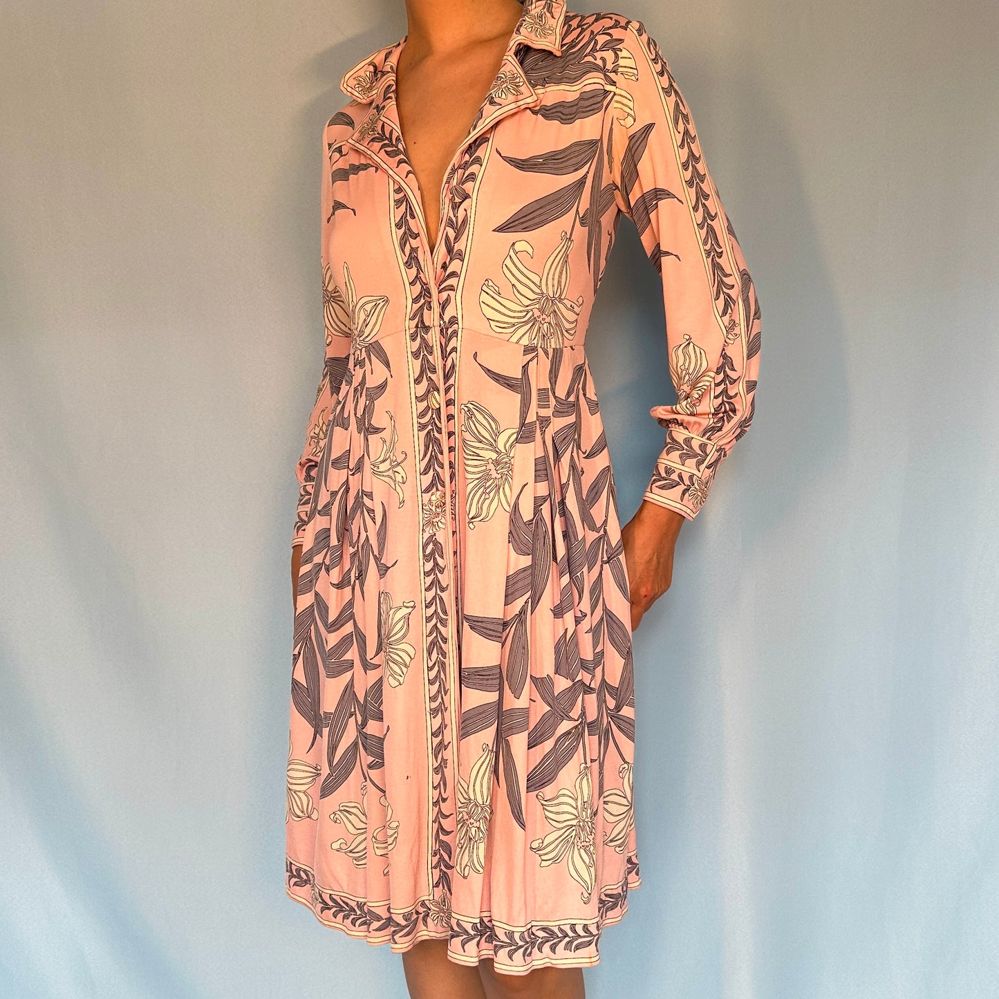 Emilio Pucci 1960’s Silk Jersey Pink Pattern Dress