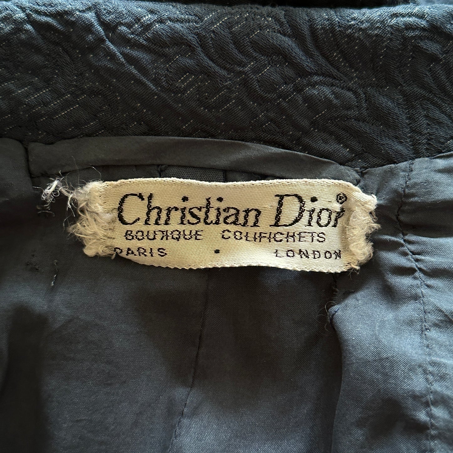 Dior 1950’s Navy Quilted Long Coat Jacket