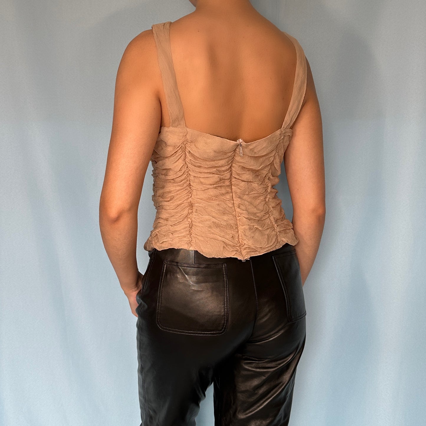 Fendi Silk Chiffon Ruched Top
