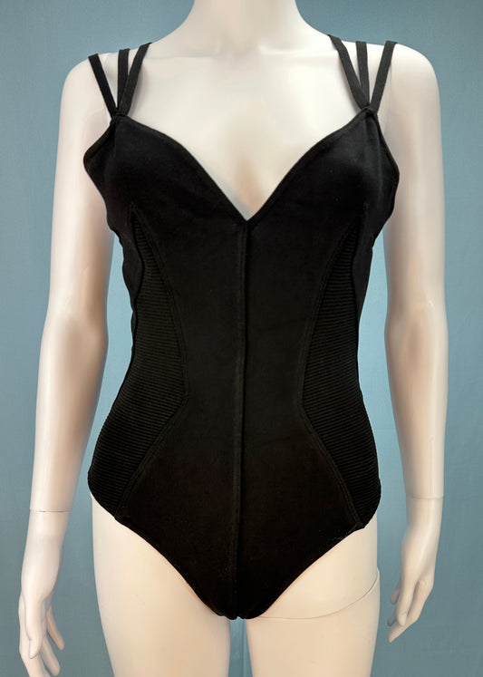 Azzedine Alaia Spring 1990 Black Strappy Bodysuit