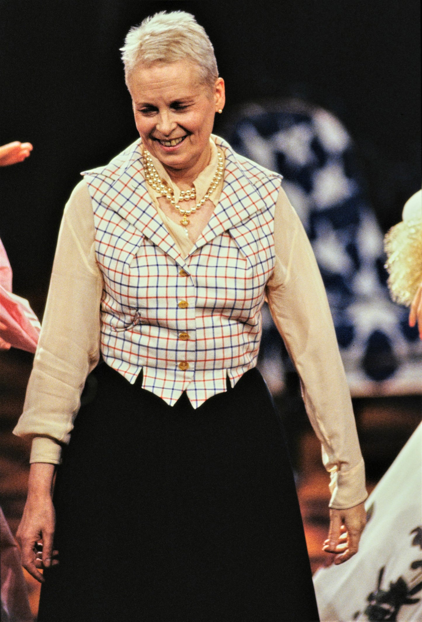 Vivienne Westwood Spring 1994 “Cafe Society” Checked Bustle Skirt & Waistcoat Set
