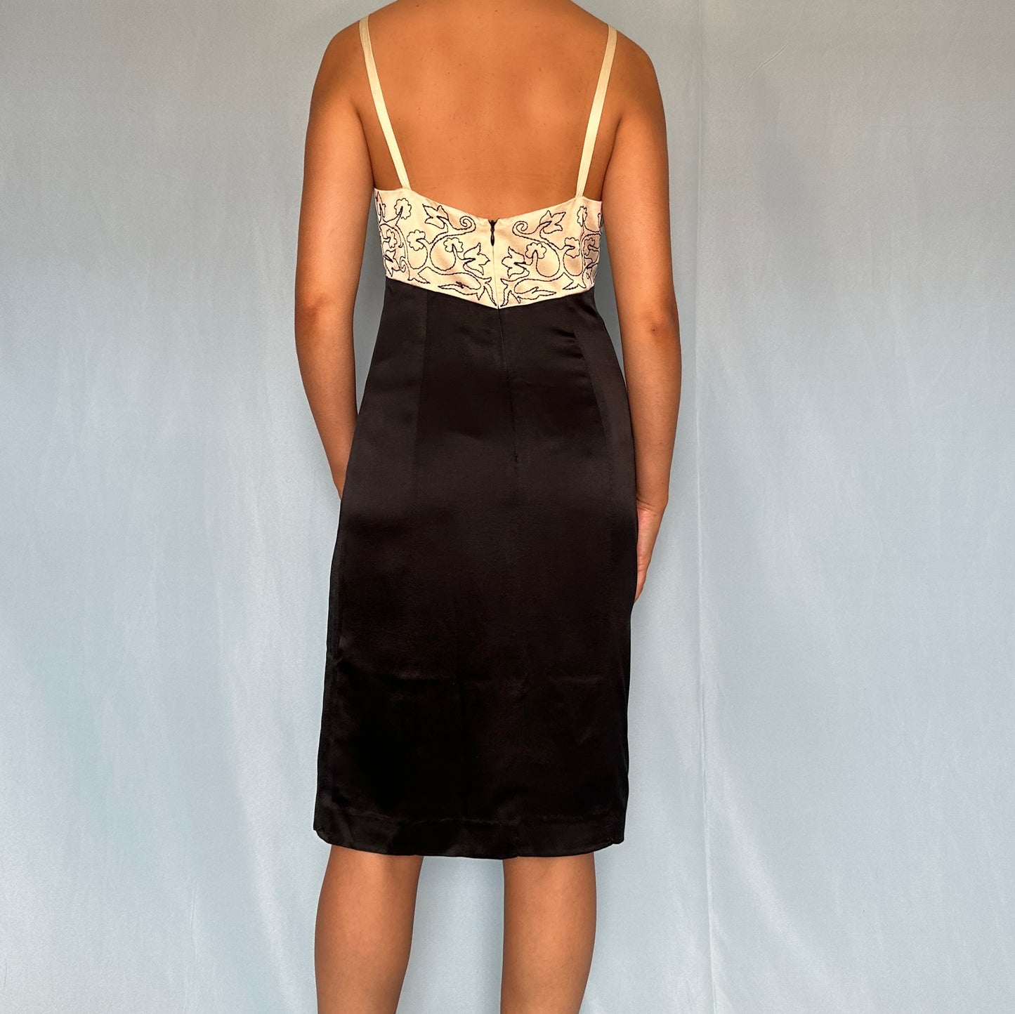 Fendi Embroidered Silk Satin Dress
