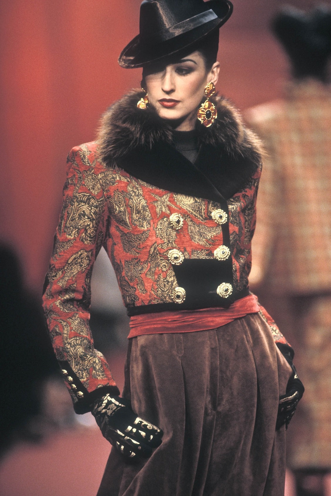 Christian Lacroix Fall 1992 Metallic Brocade Jacket & Skirt Suit Set