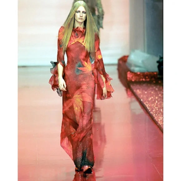 Roberto Cavalli Fall 1999 Leaf Print Dress