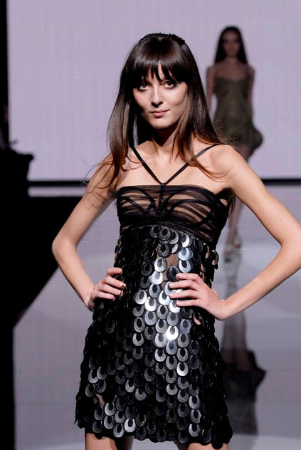 Versace Spring 2007 Runway Black Ruched Tulle Corset Top