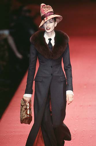 Dolce & Gabbana Fall 1997 Mink Collar Blue Coat