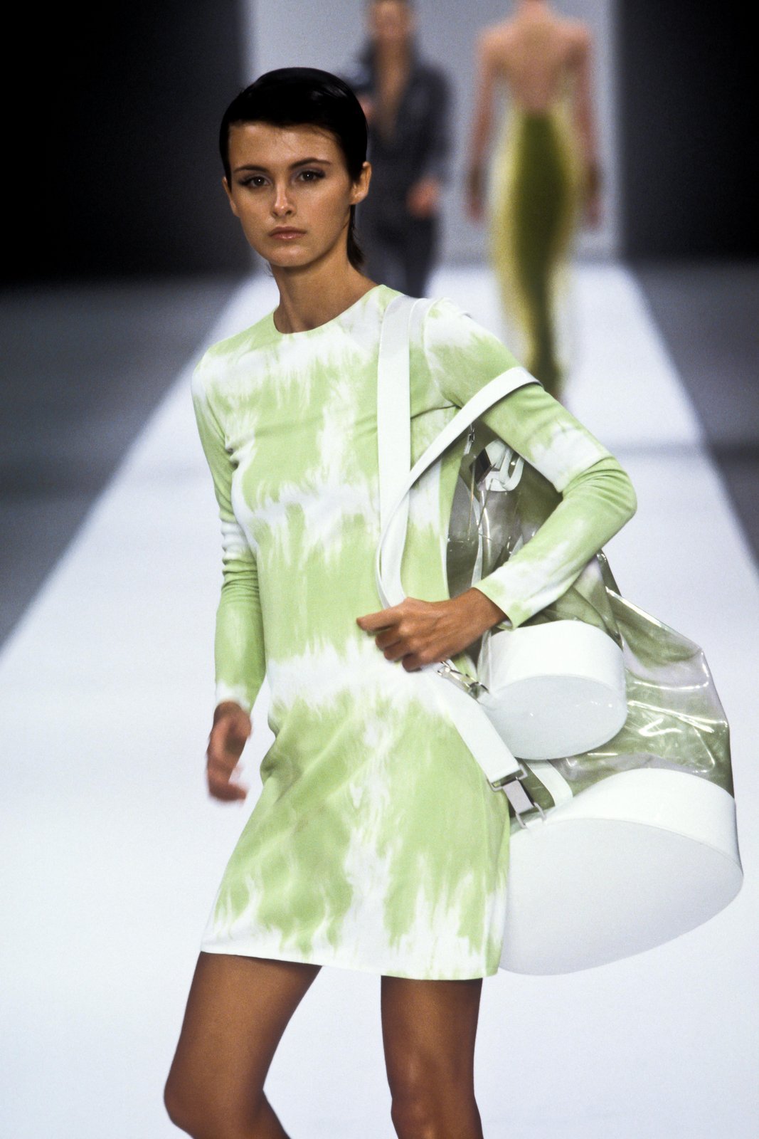 Celine Spring 2000 Green Tie Dye Tank Top & Skirt Set