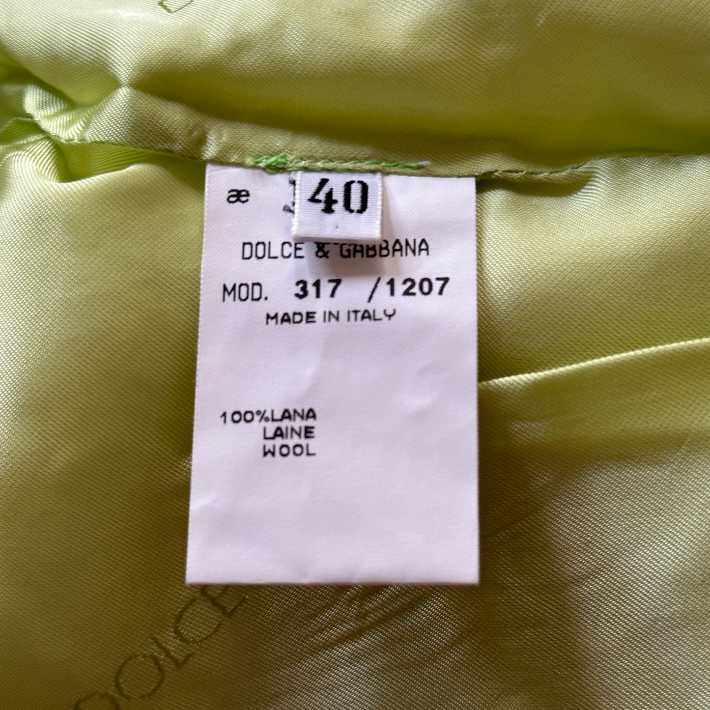 Dolce & Gabbana Lime Green Chevron Dress