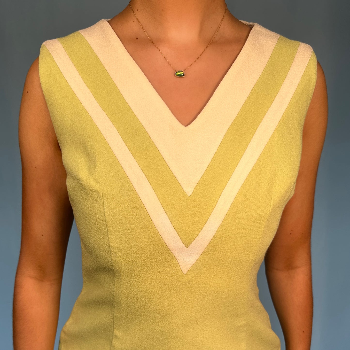 Dolce & Gabbana Lime Green Chevron Dress